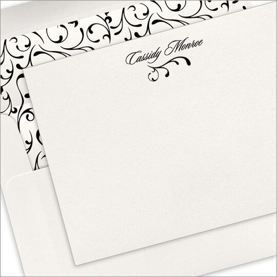 Vine Letterpress Flat Note Cards